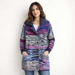 Kooi Knitwear Patchwork Colourful Long Cardigan S/6
